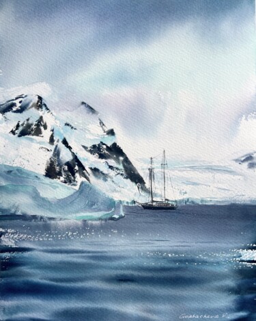 Painting titled "Greenland #3" by Eugenia Gorbacheva, Original Artwork, Watercolor