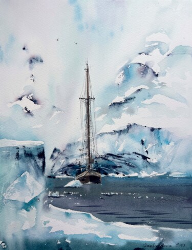 Painting titled "Greenland #4" by Eugenia Gorbacheva, Original Artwork, Watercolor