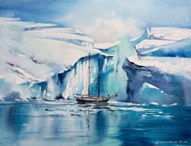 Peinture intitulée "Greenland #5" par Eugenia Gorbacheva, Œuvre d'art originale, Aquarelle