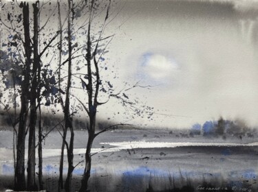 Malerei mit dem Titel "In the moonlight" von Eugenia Gorbacheva, Original-Kunstwerk, Aquarell