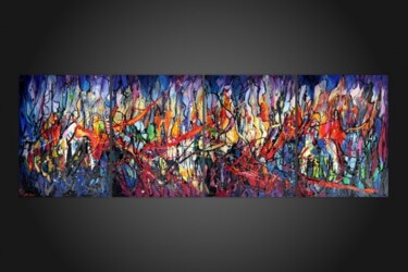 Painting titled "The Blaze of the Ni…" by Eugenia Mangra, Original Artwork, Oil