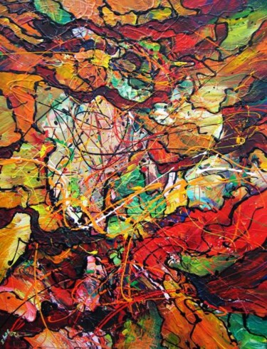 Картина под названием "Soul Rhythms" - Eugenia Mangra, Подлинное произведение искусства, Масло