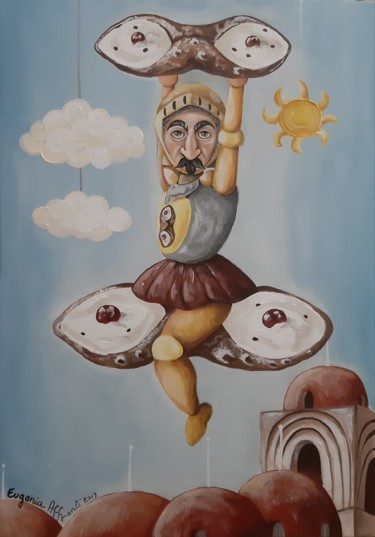 Pintura intitulada "Cannoli Express" por Eugenia Affronti, Obras de arte originais, Acrílico