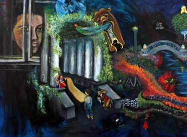 Pintura intitulada "“SONHO DE UM ABANDO…" por Maria Eugênia Simões, Obras de arte originais
