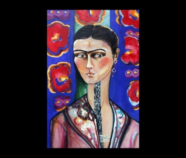 Pintura intitulada "a30-tributo-a-frida…" por Maria Eugênia Simões, Obras de arte originais