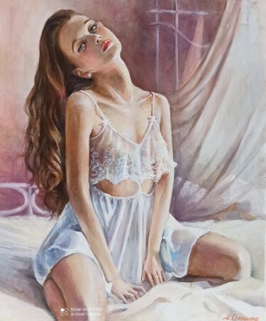 Peinture intitulée "Avant de dormire" par Eugenie Ch., Œuvre d'art originale, Huile