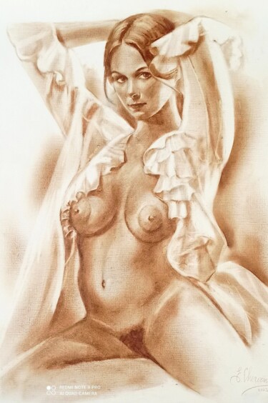 Drawing titled "Giaconda" by Eugenie Ch., Original Artwork, Oil