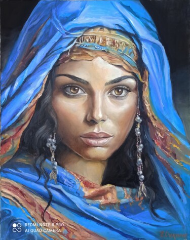 Painting titled "La femme de l'islam" by Eugenie Ch., Original Artwork, Oil