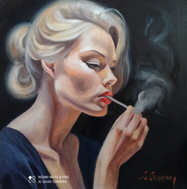 Painting titled "Fumee" by Eugenie Ch., Original Artwork, Oil