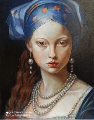 Painting titled "Jeune fille holland…" by Eugenie Ch., Original Artwork, Oil