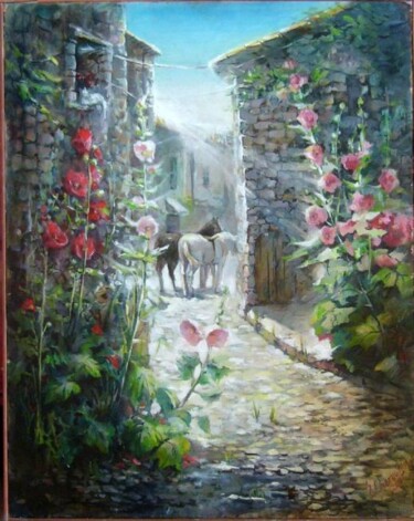 Painting titled "Provence.France" by Eugenie Ch., Original Artwork, Oil