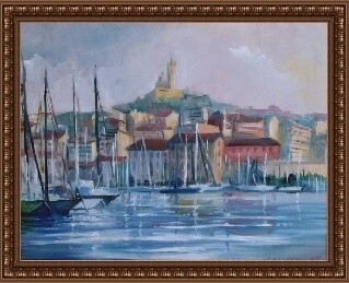 Peinture intitulée "Marseille" par Eugenie Ch., Œuvre d'art originale, Huile