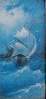 Painting titled "la mer" by Eugenie Ch., Original Artwork