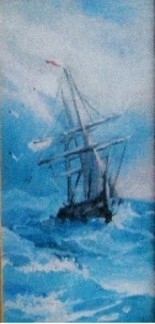 Malarstwo zatytułowany „la mer” autorstwa Eugenie Ch., Oryginalna praca, Olej
