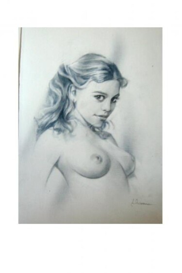 Drawing titled "NU....,," by Eugenie Ch., Original Artwork, Pencil