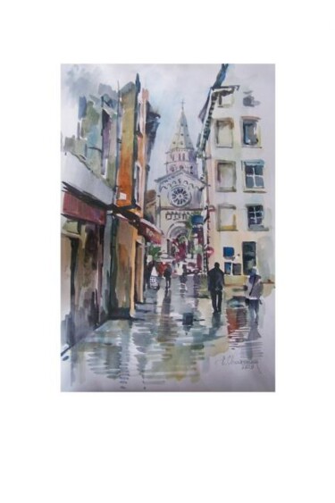 Painting titled "Nimes" by Eugenie Ch., Original Artwork, Oil