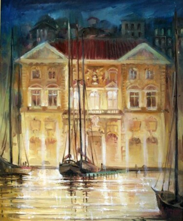 Pittura intitolato "la mairie de Marsei…" da Eugenie Chervonna, Opera d'arte originale, Olio