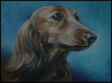 Peinture intitulée "chien" par Eugenie Chervonna, Œuvre d'art originale, Huile