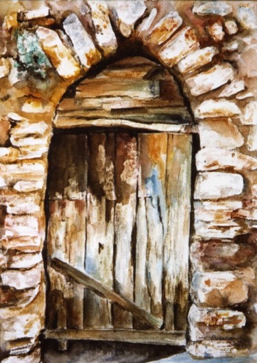 Schilderij getiteld "deur Provence 2" door Eugenie Van Uden-Wolfs, Origineel Kunstwerk