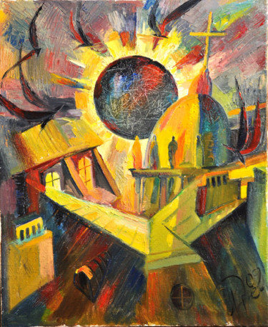 Painting titled "an-eclipse.jpg" by Drigo, Original Artwork, Oil