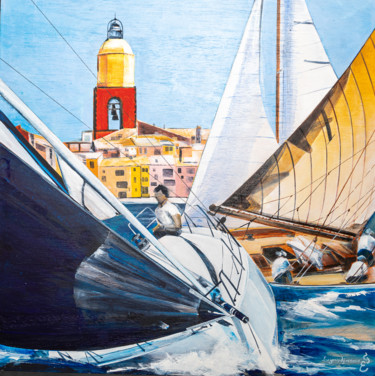 Painting titled "Les Voiles de Saint…" by Eugenio Giaccone, Original Artwork, Acrylic