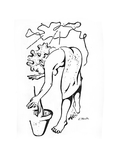 Εκτυπώσεις & Χαρακτικά με τίτλο "Lavoro nei campi, n…" από Eugenio Torella, Αυθεντικά έργα τέχνης, Λιθογραφία