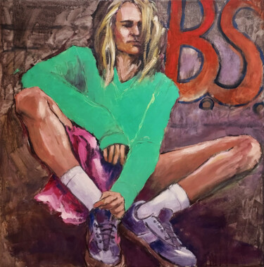 Schilderij getiteld "Boredom" door Eugis Eidukaitis, Origineel Kunstwerk, Olie