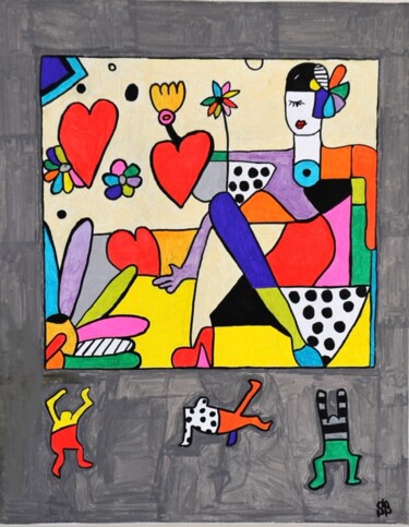 Malerei mit dem Titel "Fiesta" von Euphoria By Syrine, Original-Kunstwerk, Acryl