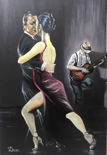 Painting titled "Tango" by Cezar Dron, Original Artwork, Oil