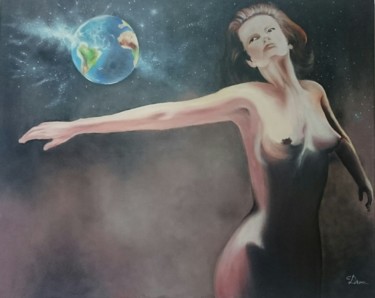 Peinture intitulée "Flying to infinity" par Cezar Dron, Œuvre d'art originale, Huile