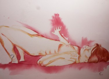 Painting titled "mary8" by Fabien Lheuillier, Original Artwork, Watercolor