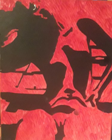 Malarstwo zatytułowany „noir et rouge 6” autorstwa Fabien Lheuillier, Oryginalna praca, Akryl