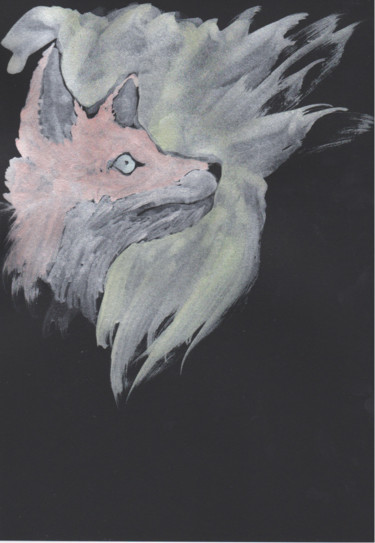 Painting titled "renard1" by Fabien Lheuillier, Original Artwork, Watercolor