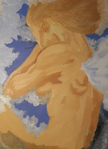 Peinture intitulée "le pleure de l'ange" par Fabien Lheuillier, Œuvre d'art originale, Huile