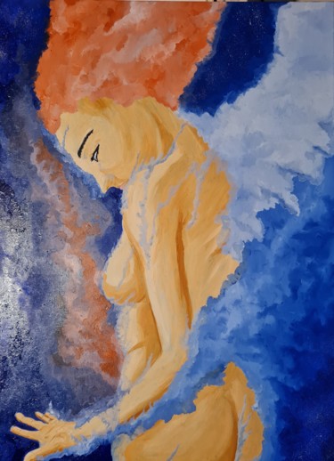 Pintura titulada "Le pleure de l'ange…" por Fabien Lheuillier, Obra de arte original, Oleo