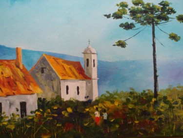 Pintura intitulada "Igreja" por Eusa Maciel, Obras de arte originais