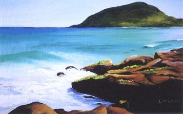 Pintura intitulada "Praia do Santinho B…" por Eusa Maciel, Obras de arte originais, Óleo