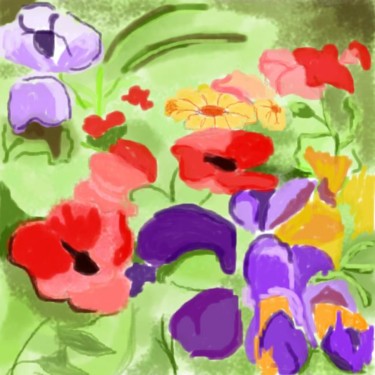 Arte digital titulada "Flores" por Carmen López, Obra de arte original