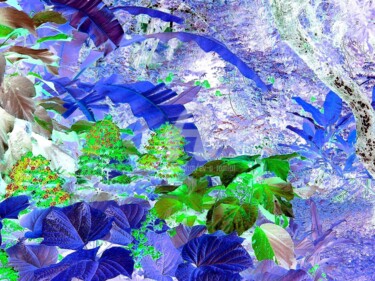 Digital Arts titled "SHANGRI-LA bleu.jpg" by Ev.A. Ramlot, Original Artwork, Photo Montage