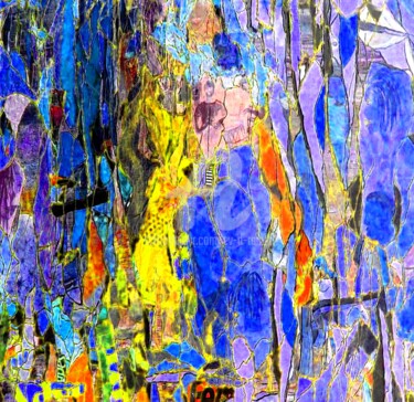 Arts numériques intitulée "MUSIC blue.jpg" par Ev.A. Ramlot, Œuvre d'art originale, Peinture numérique