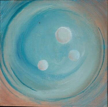 Pintura intitulada "Trois astres" por Ev', Obras de arte originais, Acrílico