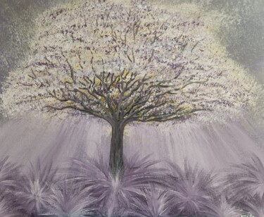 Painting titled "Arbre de vie" by Eva Andre, Original Artwork, Acrylic Mounted on Cardboard
