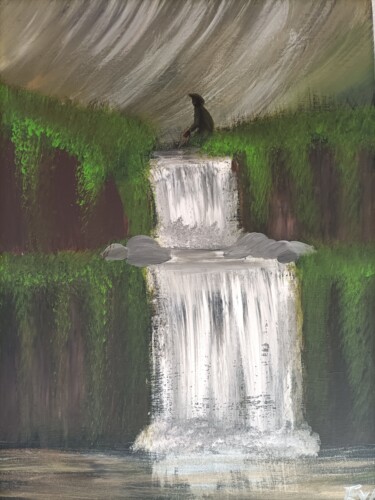 Картина под названием "Le pêcheur" - Eva Andre, Подлинное произведение искусства, Акрил Установлен на Деревянная рама для но…