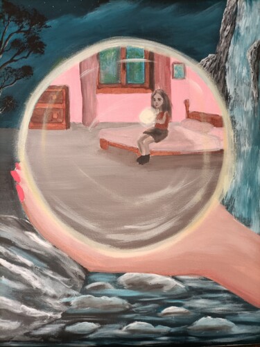 Malarstwo zatytułowany „Univers” autorstwa Eva Andre, Oryginalna praca, Akryl Zamontowany na Drewniana rama noszy