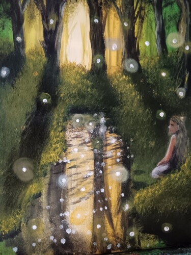Картина под названием "Seule" - Eva Andre, Подлинное произведение искусства, Акрил Установлен на Деревянная рама для носилок