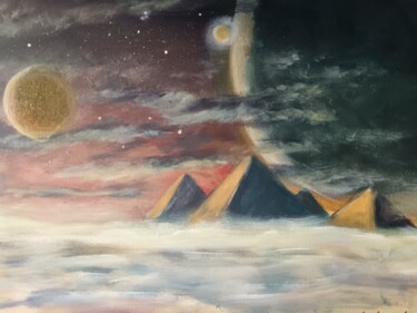 Картина под названием "Pyramides" - Eva Andre, Подлинное произведение искусства, Акрил Установлен на Деревянная рама для нос…