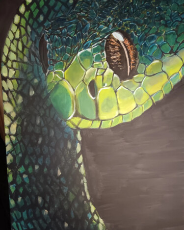 Schilderij getiteld "Snake" door Eva Andre, Origineel Kunstwerk, Acryl