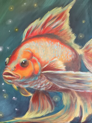 Pintura titulada "Fish" por Eva Andre, Obra de arte original, Acrílico Montado en Bastidor de camilla de madera