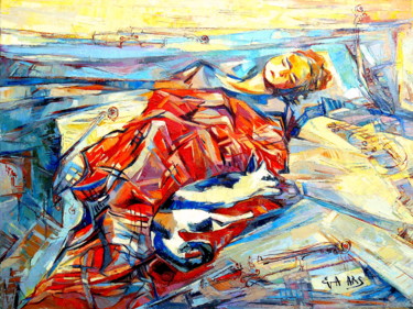 Peinture intitulée "La sieste" par Eva Ars, Œuvre d'art originale, Huile
