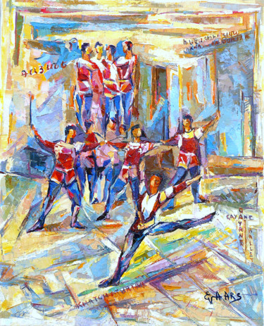 Pittura intitolato "la danse de sabre" da Eva Ars, Opera d'arte originale, Olio